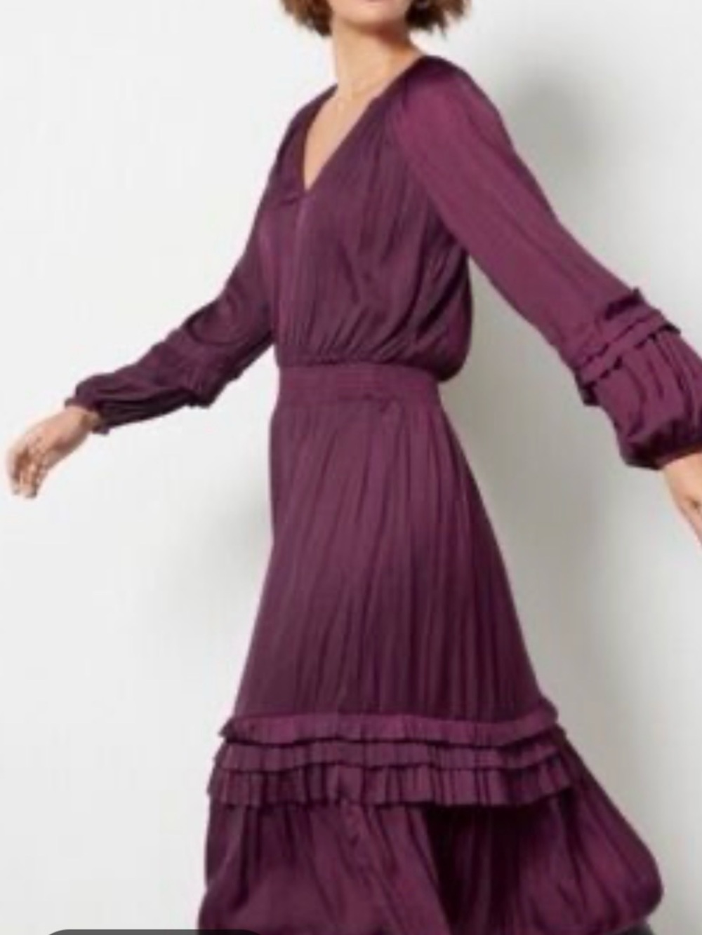 Evereve Deep Plum Long Sleeve Midi Dress